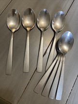 4 Oneida USA Satin Accent Stainless Steel Soup Spoons 2 Sets Available - £17.01 GBP