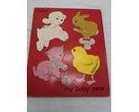 Vintage Playskool 155AN-14 My Baby Pets 4 Piece Wooden Puzzle - $25.25