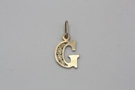 Fine 14K Yellow Gold Small Letter &quot;G&quot; Initial Pendant Charm for Bracelet... - £35.64 GBP