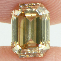 Emerald Shape Diamond Real Fancy Brown Color Real Loose 1.18 Carat VS1 Certified - £1,162.17 GBP