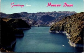 Greetings From Hoover Dam Lake Mead Postcard Unposted - £7.86 GBP