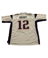 Reebok New England Patriots Tom Brady #12 Silver NFL Football Jersey Men... - £63.86 GBP