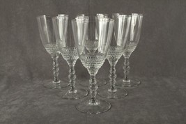 Vintage 6PC Lot Crystal Stemware DUNCAN Teardrop Pattern Water Goblets Glasses - £46.44 GBP