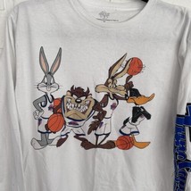 Vintage Space Jam Long Sleeve Shirt Mens Medium Print On Front Back And Sleeve - £15.65 GBP