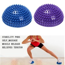 Yoga Balance 16cm Half Round Spiky Massager Ball Stepping Foot Sole Trig... - £17.45 GBP