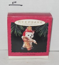 1994 Hallmark Keepsake Ornament Red Hot Holiday  Polar Bear Firefighter Fire Hat - £11.10 GBP