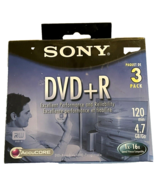 DVDs Sony DVD+R Recordable 1x-16X 120 min. 4.7 GB 3 Pack  2005 Blank NIP... - £9.44 GBP