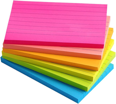 Lined Sticky Notes Bright Ruled Post Stickies Colorful Super Sticking Power Memo - £12.98 GBP