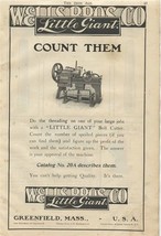 Wells Bros Little Giant Bolt Cutter 1909 Magazine Ad  - £14.24 GBP