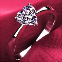  1Ct Heart Cut Diamond Wedding engagement Ring 14k White Gold Finish - £64.33 GBP