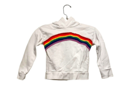 Crewcuts Embroidered Rainbow Hoodie Kids Size 4-5 White Pullover Cotton ... - $17.77