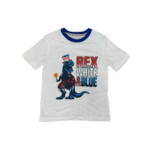 Way to Celebrate Boys&#39; Rex White &amp; Blue Patriotic Dinosaur T-Shirt Size ... - £13.18 GBP