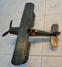 Lovely Metal Vintage British Bi-Plane Model, 12.5” Long, WWI, Bristol F.... - £117.95 GBP