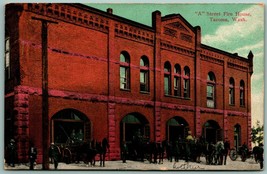 A Street Fire House Station Tacoma Washington WA 1908  DB Postcard E13 - £33.57 GBP