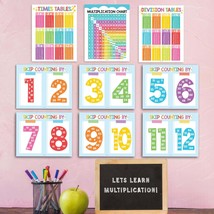 Colorful Multiplication Posters | Set of 9 | Classroom Supplies - £17.86 GBP