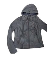 J2 Women’s Faux Leather Jacket With Sweatshirt Like Sleeves Size Small Gray - €7,60 EUR