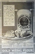 Gold Medal Flour, Print Advertisment. 1913 B&amp;W Illustration, 7 1/2&quot; x 10... - $17.89