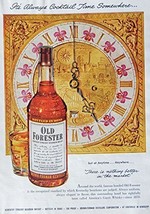 Old Forester Whiskey, 50&#39;s Print ad. Color Illustration (It&#39;s always cocktial... - £13.98 GBP