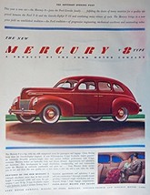 1938 Mercury Car, print ad. Full Page Color Illustration (beautiful red ... - $17.89