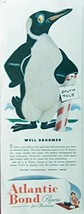 Atlantic Bond Papers, 50&#39;s Print Ad. Color Illustration (South Pole-Penquin) ... - £14.09 GBP