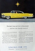 1956 Lincoln, Print Advertisment. Full Page Color Illustration, 6 3/4&quot; x... - £14.03 GBP