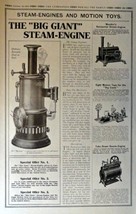 Steam Engines andMotion toys, etc. 1913 Full Page B&amp;W Illustrations, 10 ... - $17.89
