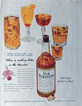 Old Forester Whiskey, 40&#39;s Vintage Print Ad. Color Illustration. Original Rar... - £14.03 GBP