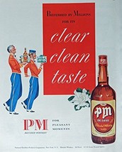 PM Whiskey, 40&#39;s Print ad. Color Illustration (flowers) Authentic original, V... - £13.37 GBP