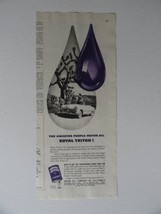 Royal Triton Motor Oil, 50&#39;s Print Ad. color Illustration, print ad (195... - $17.89