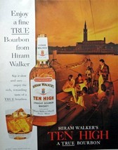 Hirma Walker's Ten High Boubon Whiskey, 60's full page Color Illustration, 10... - $17.89