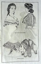 Fashion Page, 1800&#39;s Engraved &amp; Printed by Illman Brother&#39;s B&amp;W Art, 6&quot; ... - $17.89