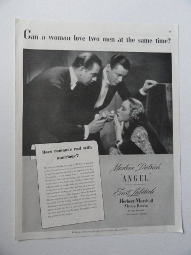 Angel, [movie poster], 30's Print Ad. Full Page B&W Illustration (Marlene Die... - $17.89