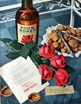 Four Roses Whiskey, 50&#39;s Print Advertisment. Full Page Color Illustration, 10... - £14.10 GBP