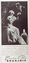 Evening in Paris, Print Ad. B&amp;W Illustration (Bourjois) Original Vintage, 193... - £13.98 GBP