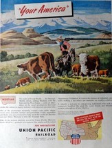 Union Pacific Railroad, 40&#39;s Print Ad. Color Illustration 10 1/2&quot; X 13 1/2&quot; P... - £14.30 GBP
