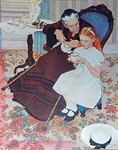 Norman Rockwell, 40&#39;s Color Illustration, Print art (old woman pouring t... - £14.17 GBP