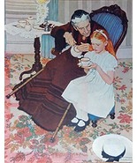 Norman Rockwell, 40&#39;s Color Illustration, Print art (old woman pouring t... - $17.89