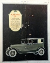 Marmon 34, 1918 Full Page Color Illustration, 8 1/2&quot; x 11&quot; Print Ad. (19... - $17.89
