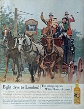 White Horse Whiskey, 60&#39;s Vintage Print Ad. Color Illustration, (Eight days t... - £14.07 GBP