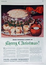 Paul Jones Whiskey, 1935 Print Ad. Color Illustration (Merry Christmas...reci... - £14.03 GBP