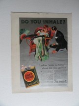 Lucky Strike, 30&#39;s Print Ad. full page Color Illustration (woman green dress ... - £13.97 GBP