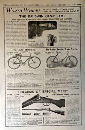 Primary image for Baldwin Camp Lamp,Ithaca Hammerless Gun,the Pope Motobike,the Ranger Brake Sp...