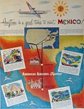 American Airlines System, 40&#39;s Print advertisement, Full Page Color Illustrat... - £14.03 GBP