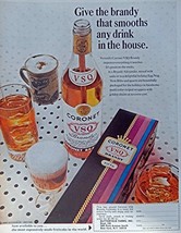 Coronet VSQ Brandy, 60&#39;s Print ad. Full Page Color Illustration (drinks,bottl... - £14.34 GBP