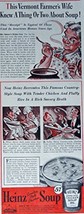 Heinz Soup, 40&#39;s Print Ad. Color Illustration (This Vermont farmer&#39;s wife kne... - £14.30 GBP