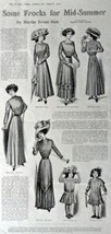 Frocks for mid-summer, 1910 Print Advertisment, B&amp;W Illustration 7 1/2&quot; X 15 ... - £14.07 GBP