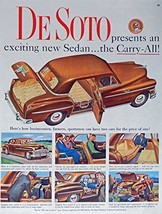 1949 DeSoto Carry All, 40's Print ad. Color Illustration (exciting new sedan.... - $17.89