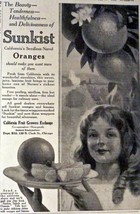 Sunkist Oranges. 1916 Print Advertisment. B&amp;W Illustration, 5 1/2&quot; x 8&quot; ... - $17.89