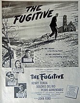 The Fugitive, movie poster, 40&#39;s Print ad. B&amp;W Illustration (Henry Fonda... - $17.89