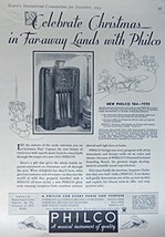 Philco Radio, 1930's Print ad. Full Page B&W Illustration (Celebrate Christma... - $17.89